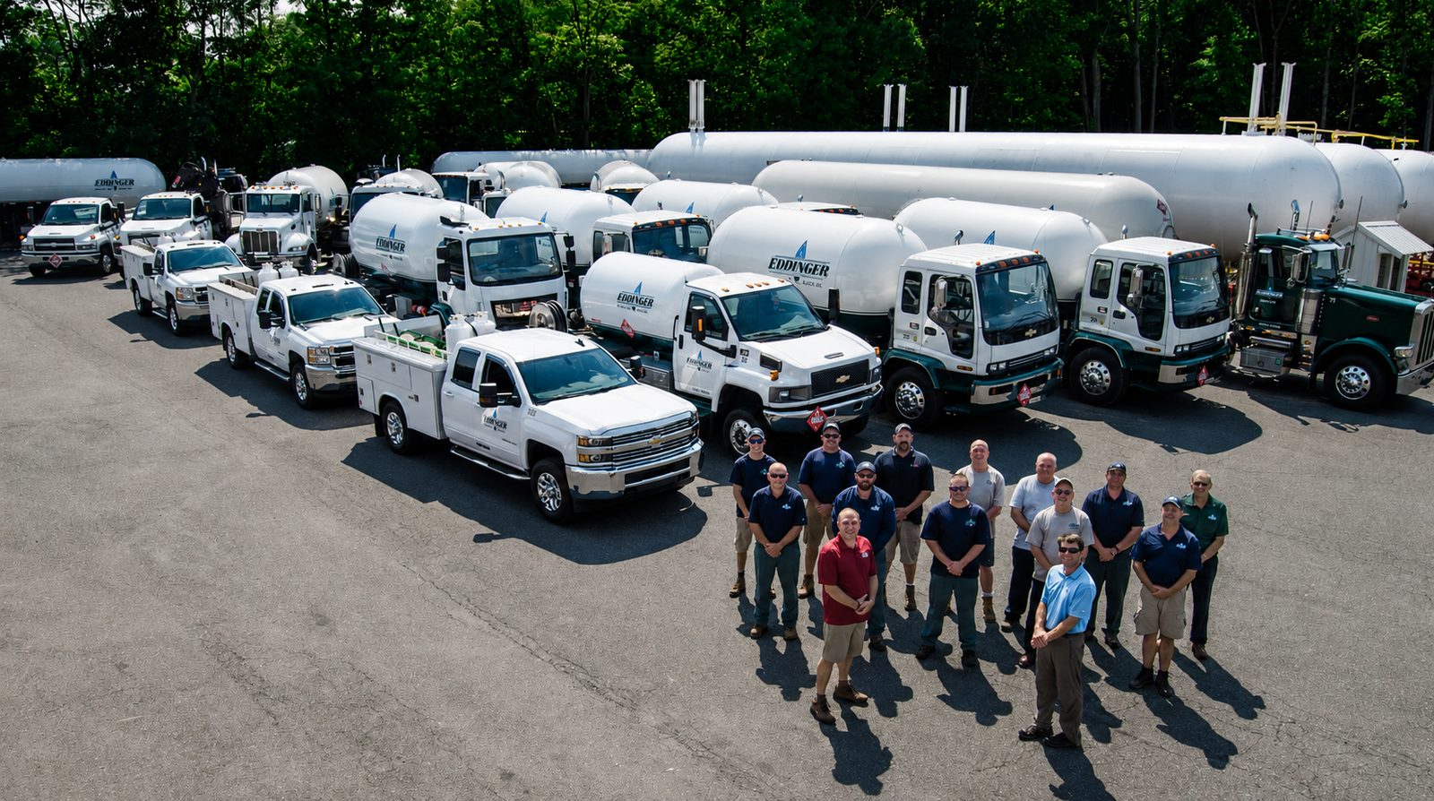 Propane storage tanks at Eddinger's facility in Bally, PA